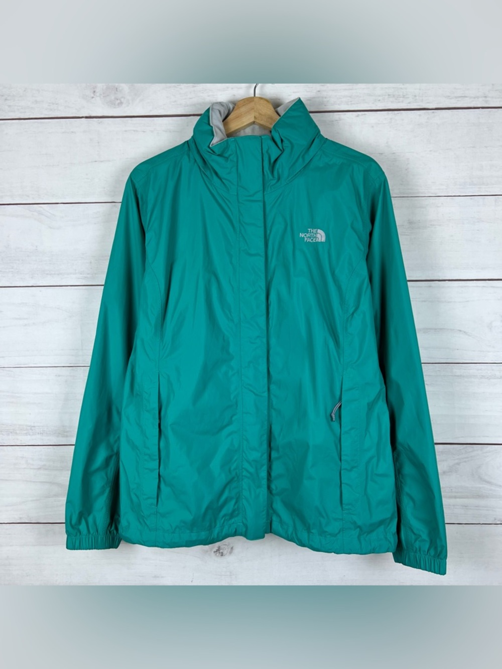 The North Face jacket womens XL teal hyvent full zip hooded lightweight